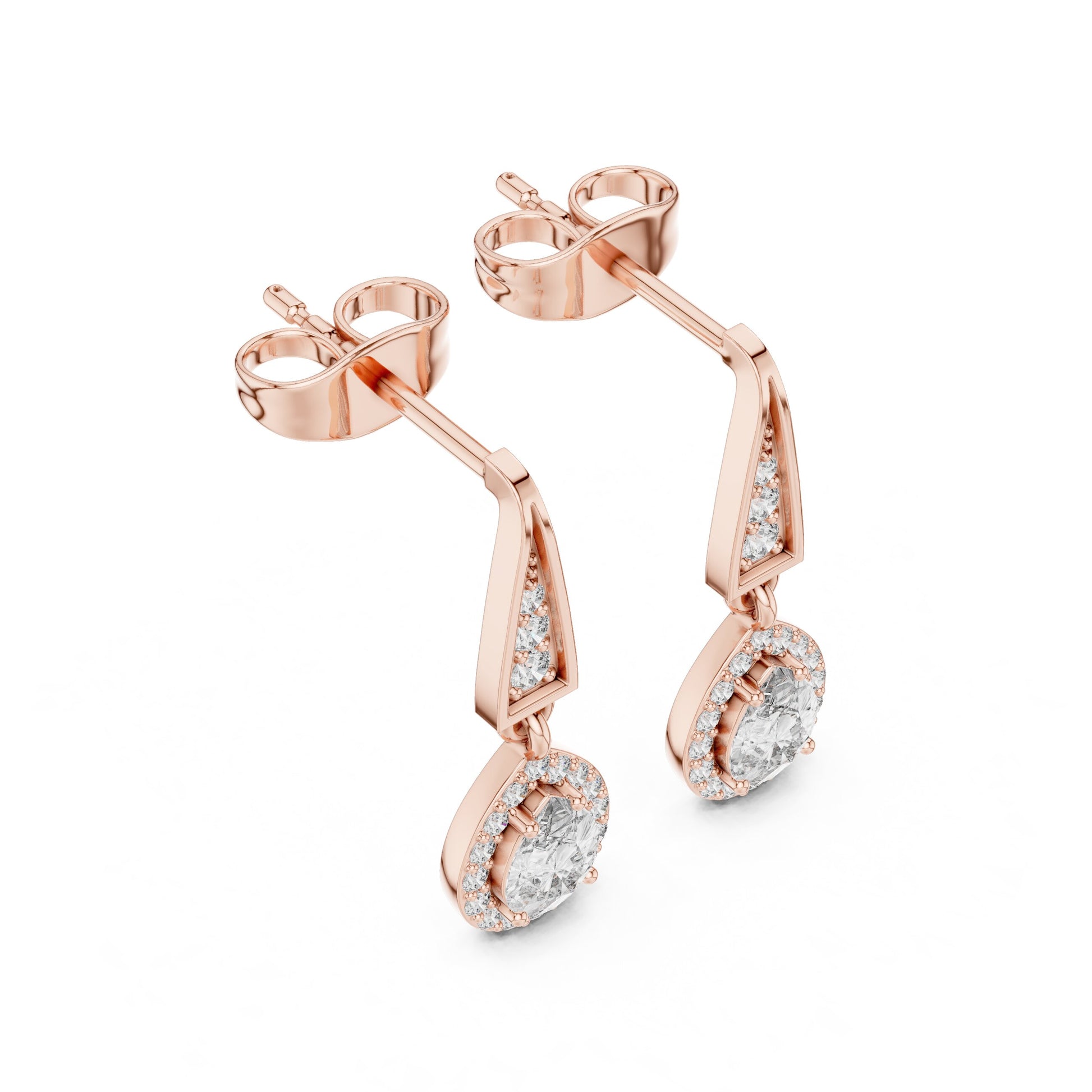 Mixed Shape Lab Grown Diamond Drop Earrings
