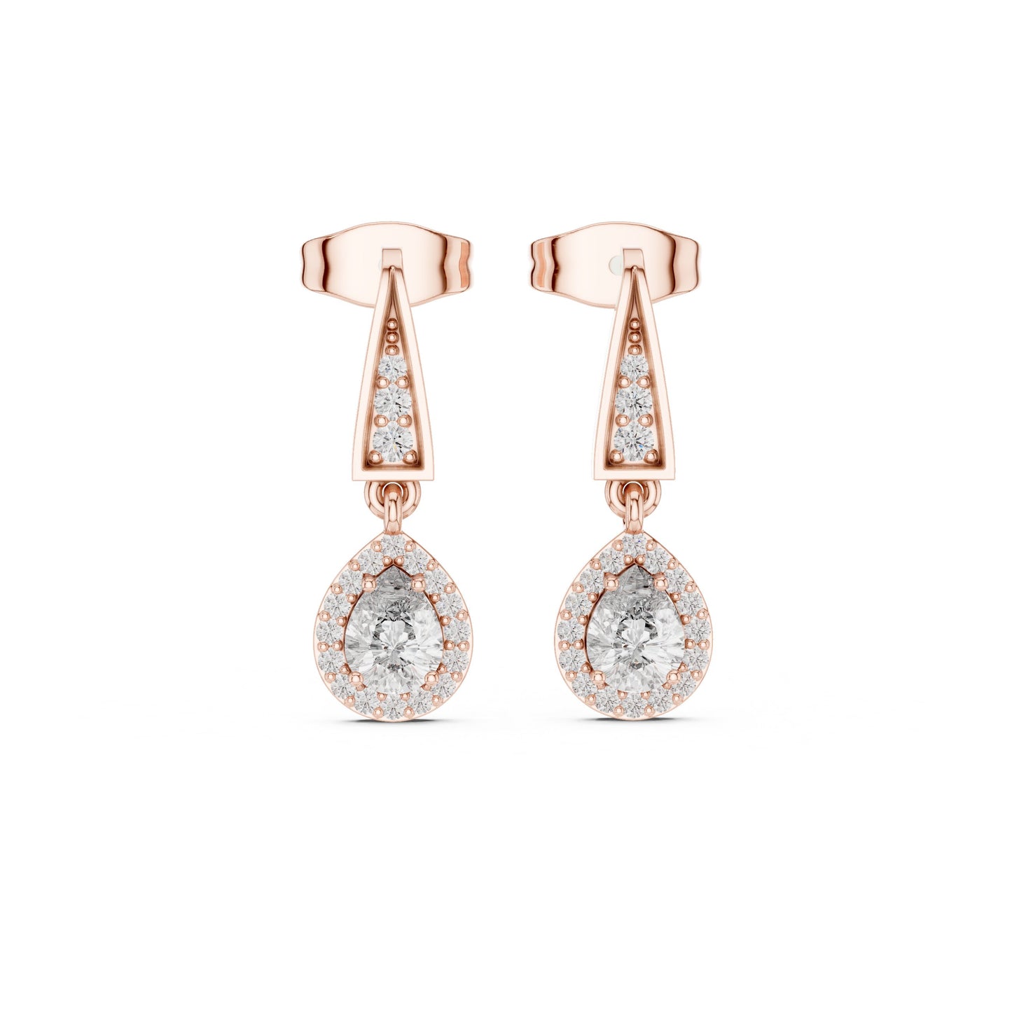 Mixed Shape Lab Grown Diamond Drop Earrings