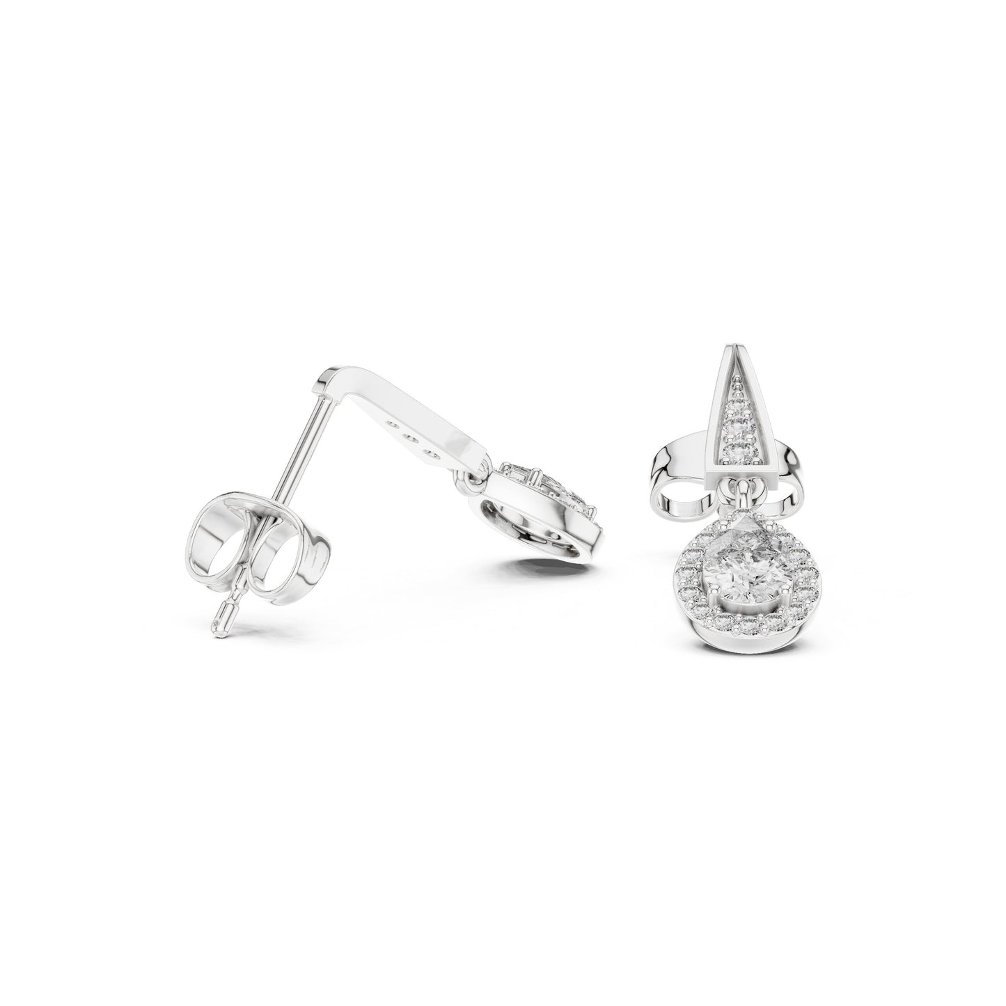 Mixed Shape Lab Grown Diamond Drop Earrings