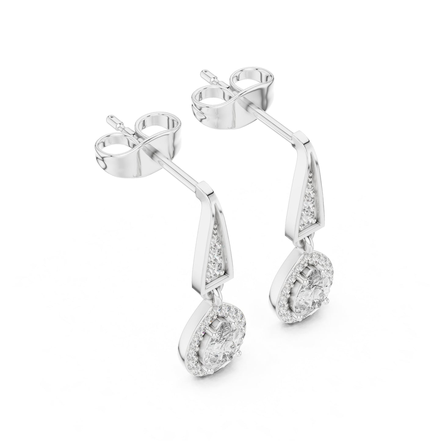 Mixed Shape Lab Grown Diamond Drop Earrings