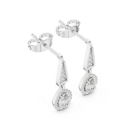 Mixed Shape Lab Grown Diamond Drop Earrings