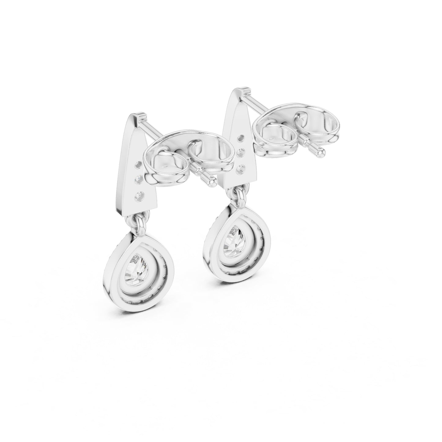 Mixed Shape Lab Grown Diamond Drop Earrings