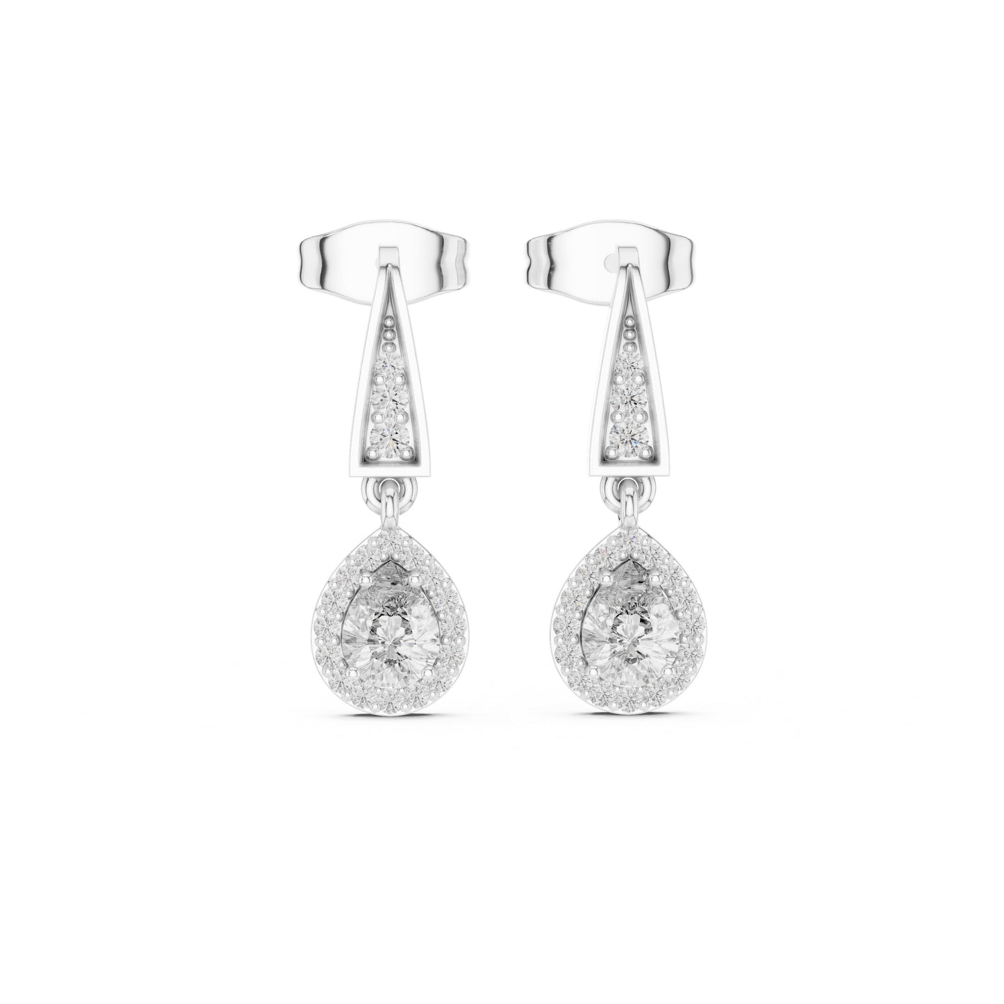 Mixed Shape Lab Grown Diamond Drop Earrings
