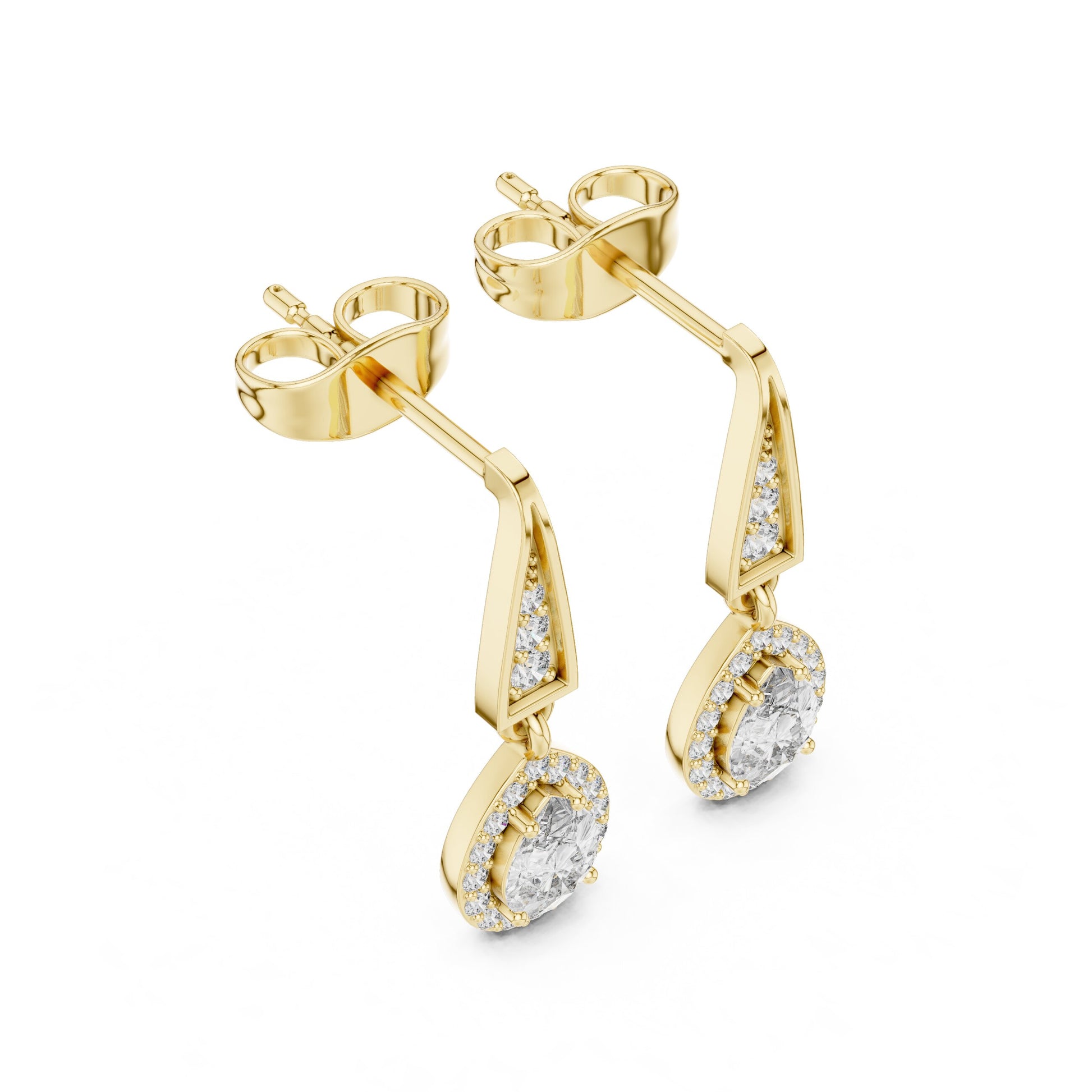 Mixed Shape Lab Grown Diamond Drop Earrings