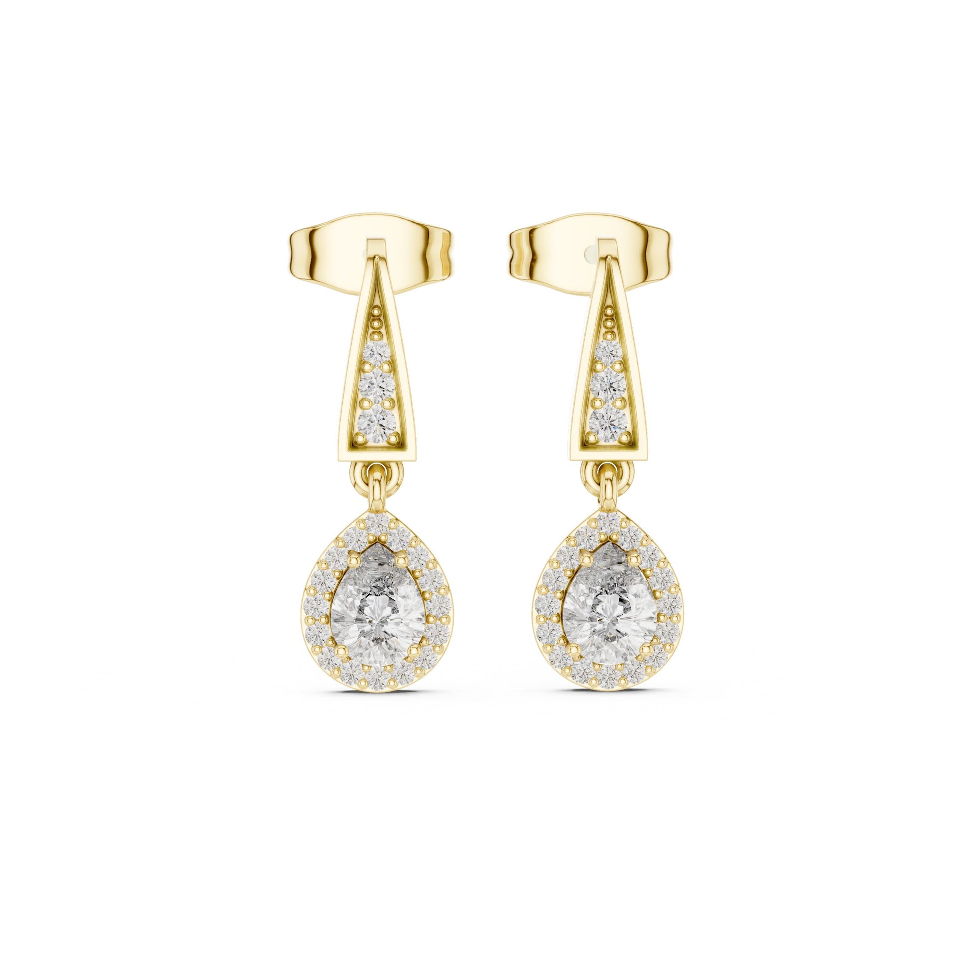 Mixed Shape Lab Grown Diamond Drop Earrings