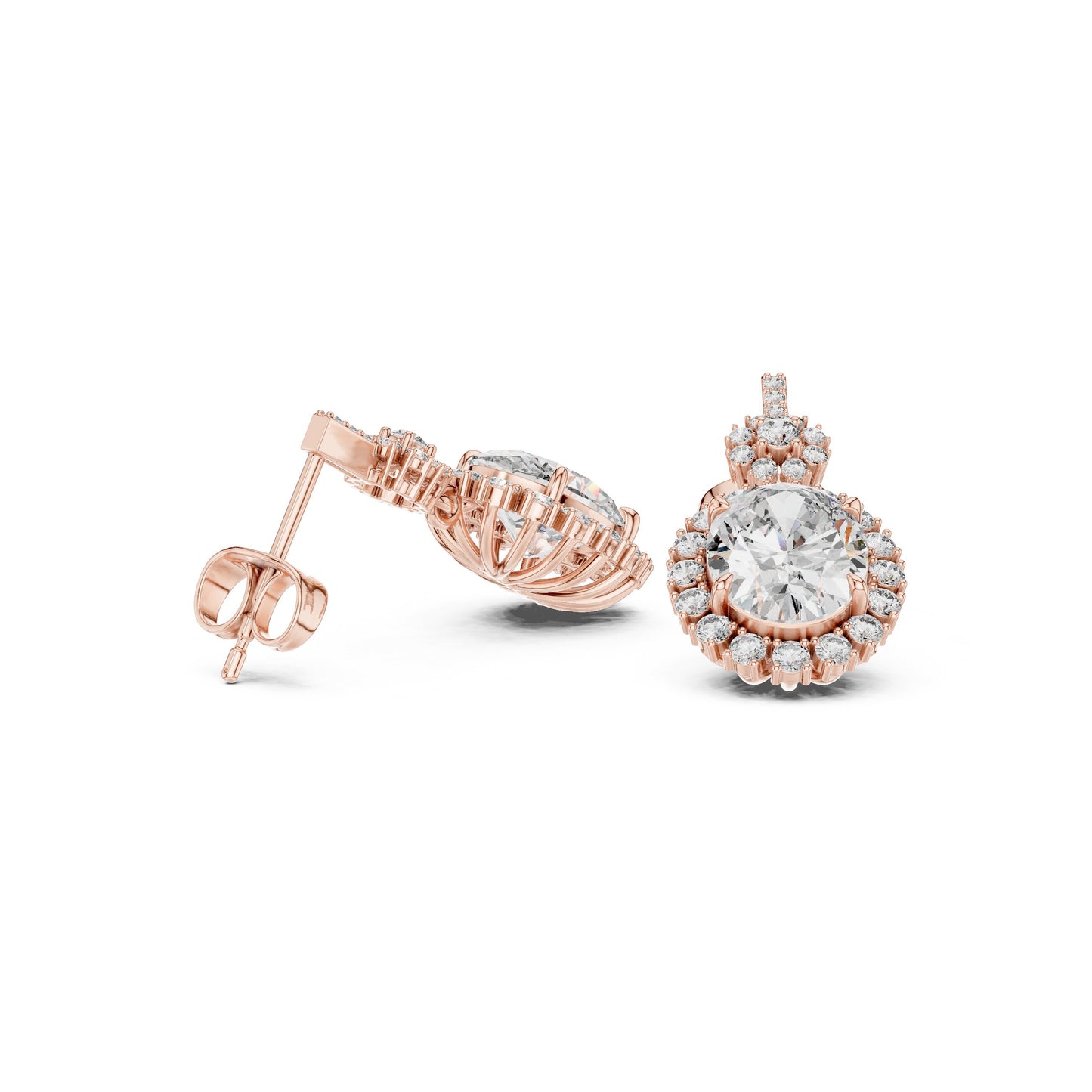 Round Stud Lab Grown Diamond Earrings