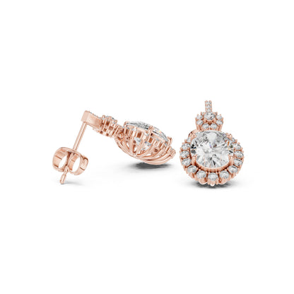 Round Stud Lab Grown Diamond Earrings