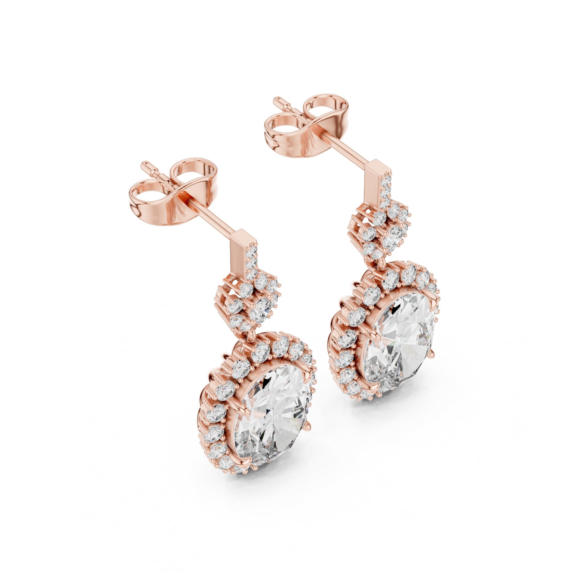 Round Stud Lab Grown Diamond Earrings