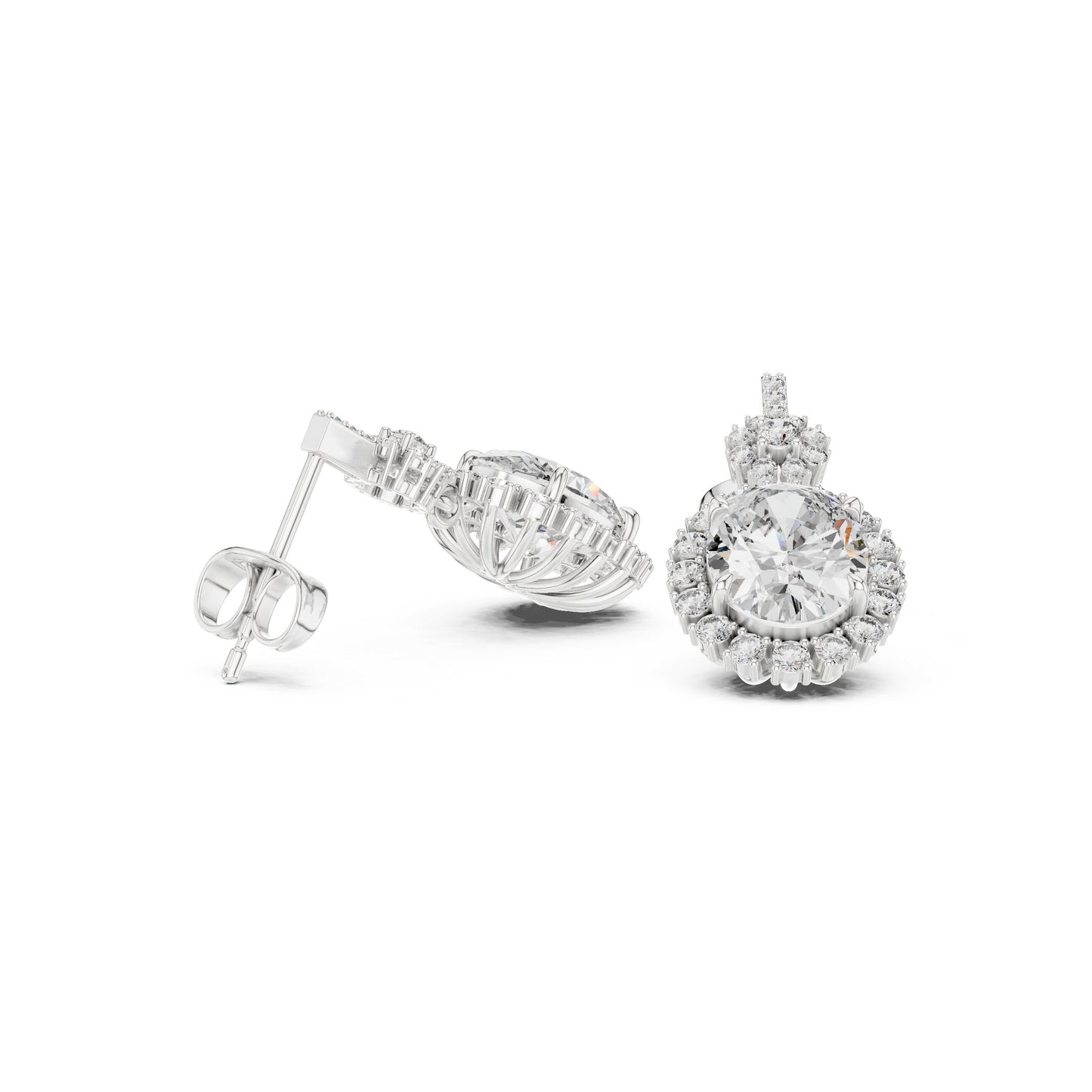 Round Stud Lab Grown Diamond Earrings