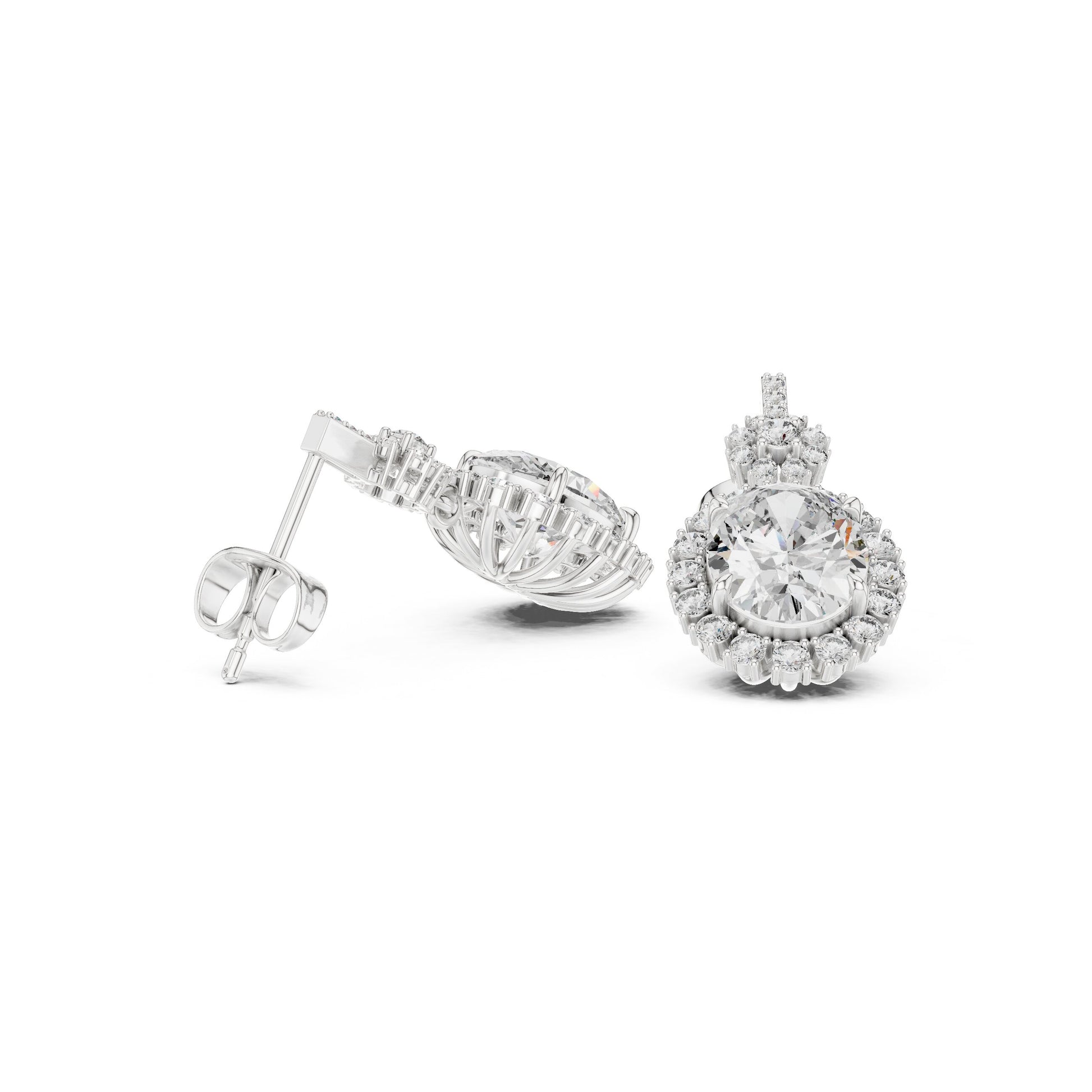 Round Stud Lab Grown Diamond Earrings