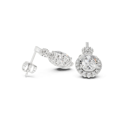Round Stud Lab Grown Diamond Earrings