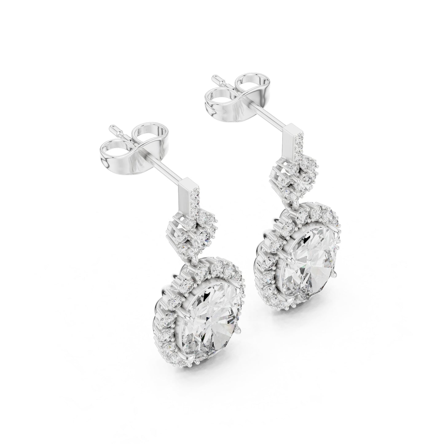 Round Stud Lab Grown Diamond Earrings