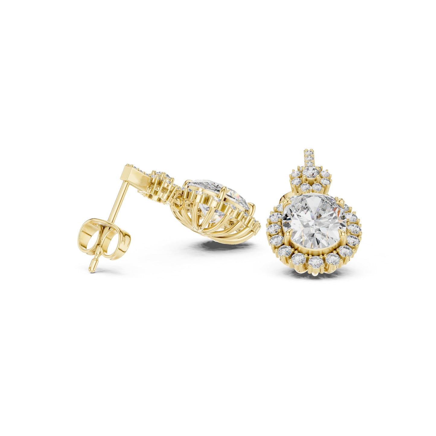 Round Stud Lab Grown Diamond Earrings