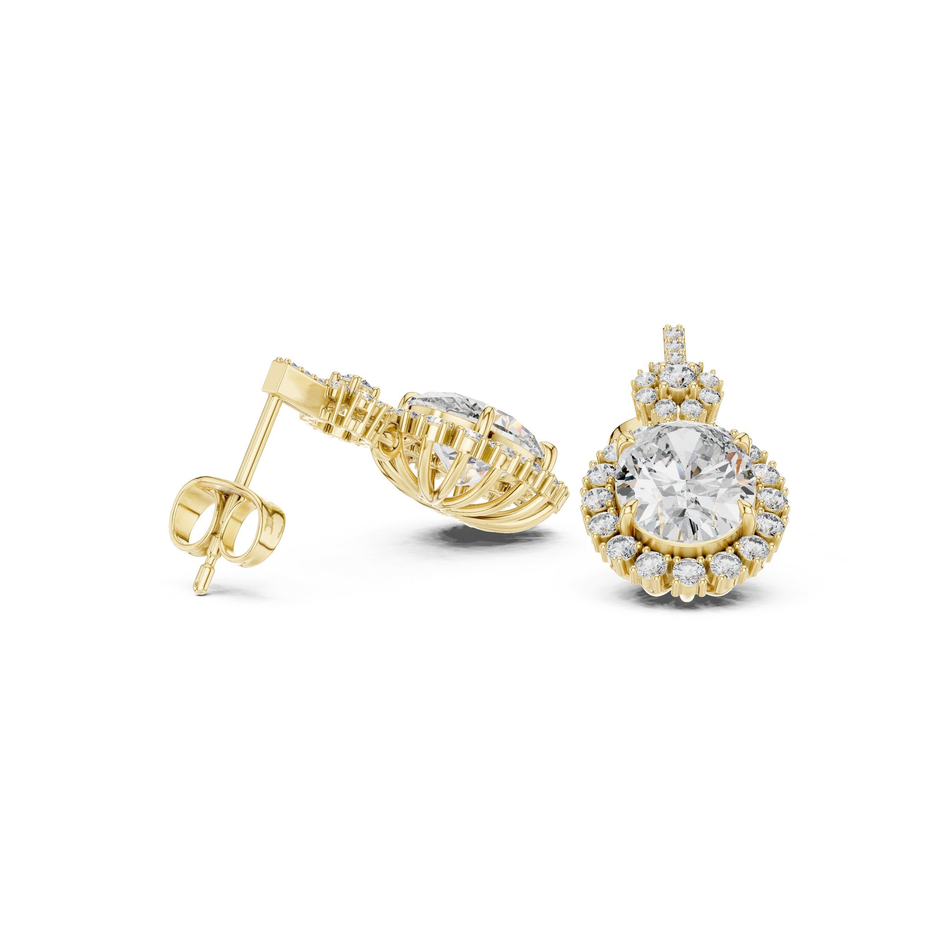 Round Stud Lab Grown Diamond Earrings