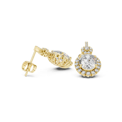 Round Stud Lab Grown Diamond Earrings