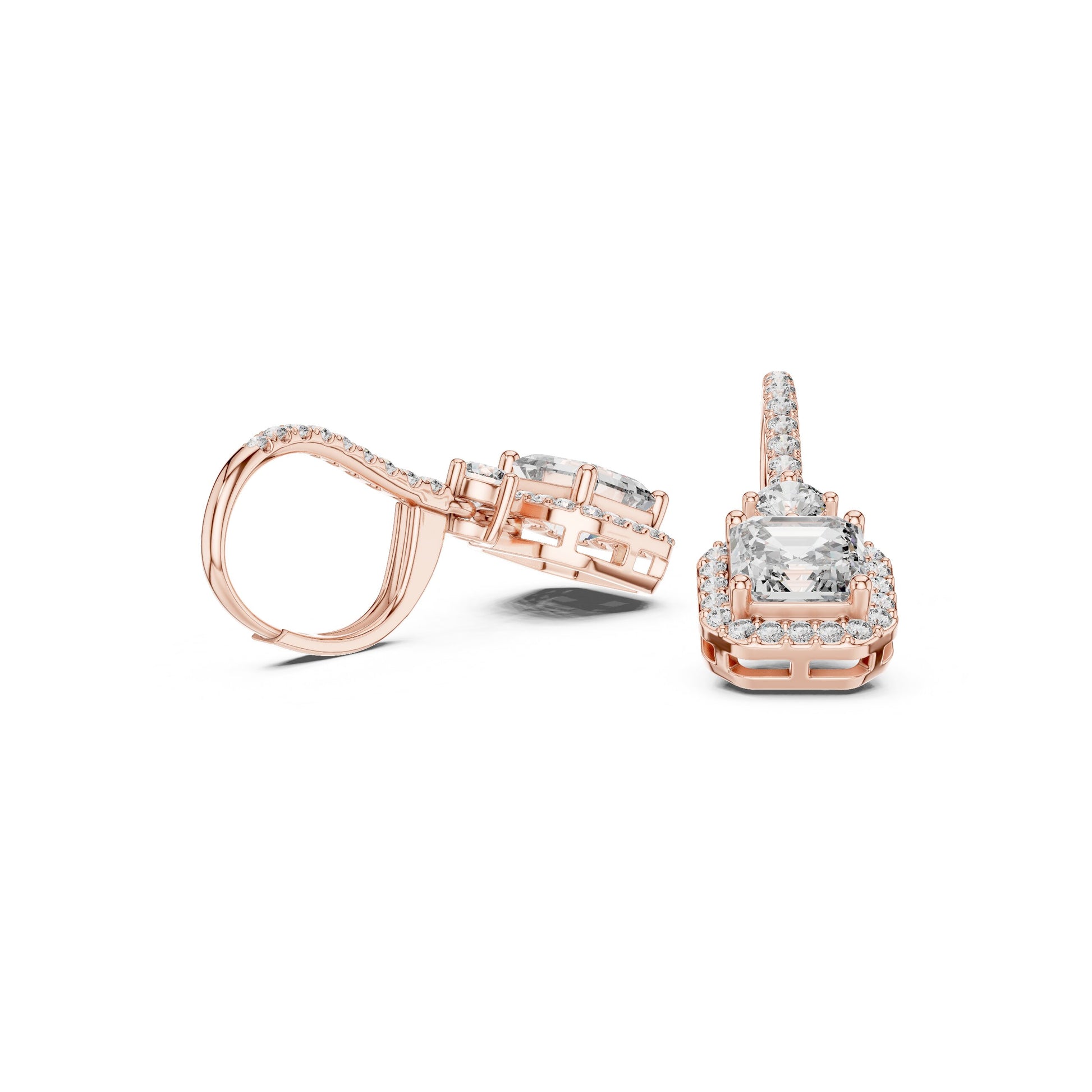 Mixed Shape Lab Grown Diamond Drop Earrings
