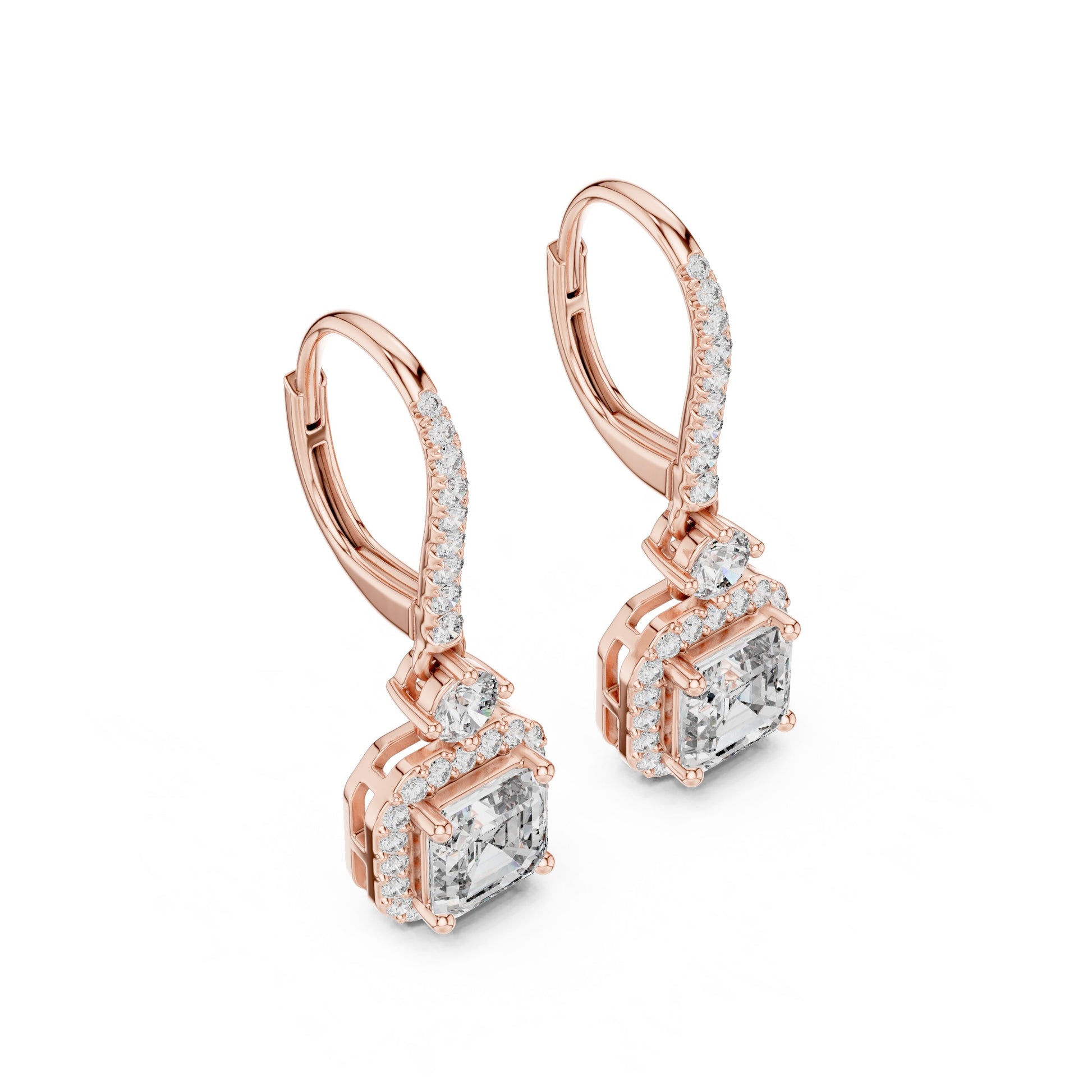 Mixed Shape Lab Grown Diamond Drop Earrings