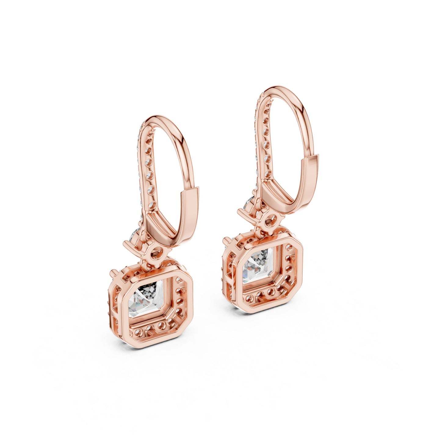 Mixed Shape Lab Grown Diamond Drop Earrings