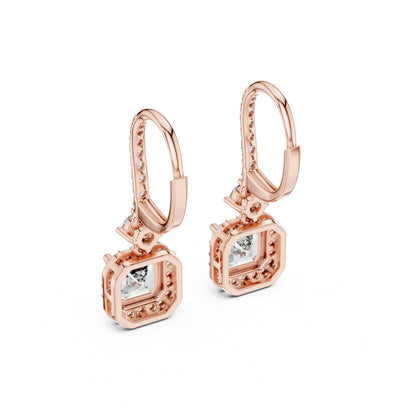 Mixed Shape Lab Grown Diamond Drop Earrings