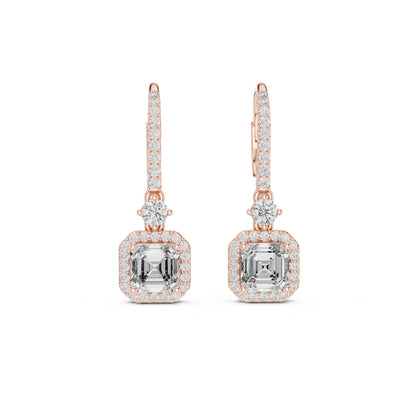 Mixed Shape Lab Grown Diamond Drop Earrings