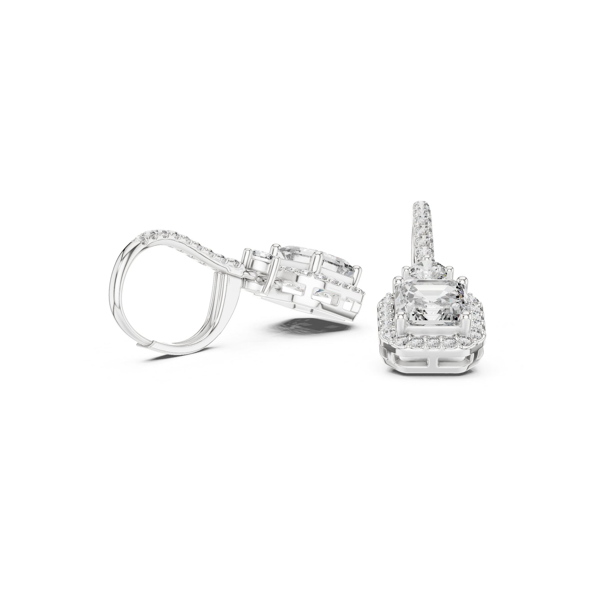 Mixed Shape Lab Grown Diamond Drop Earrings