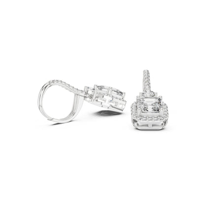 Mixed Shape Lab Grown Diamond Drop Earrings