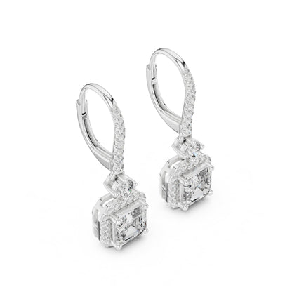 Mixed Shape Lab Grown Diamond Drop Earrings