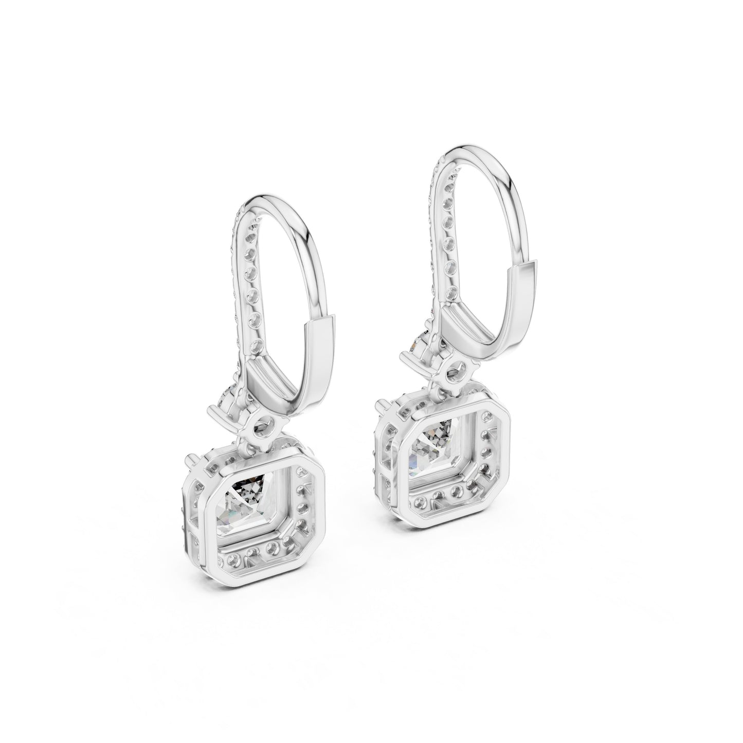 Mixed Shape Lab Grown Diamond Drop Earrings