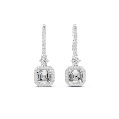 Mixed Shape Lab Grown Diamond Drop Earrings