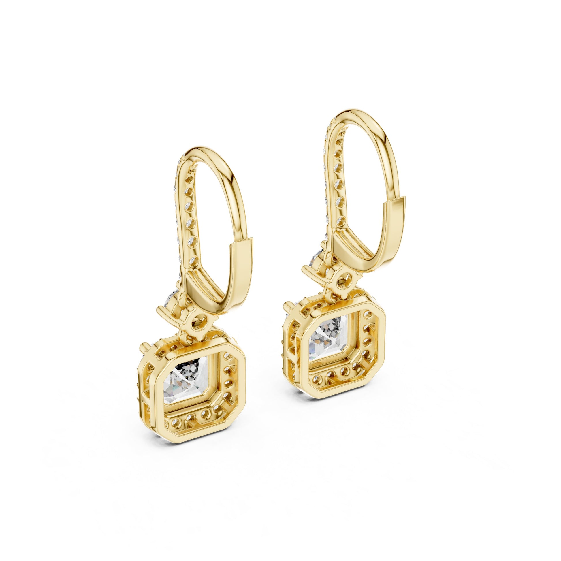 Mixed Shape Lab Grown Diamond Drop Earrings
