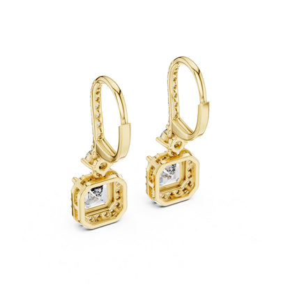 Mixed Shape Lab Grown Diamond Drop Earrings