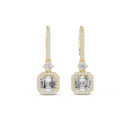 Mixed Shape Lab Grown Diamond Drop Earrings