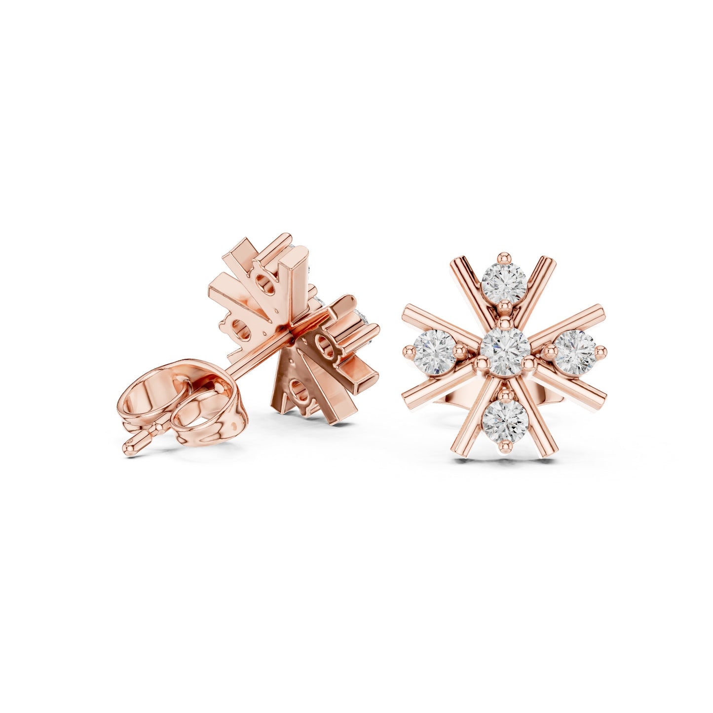 Round Cluster Lab Grown Diamond Earrings