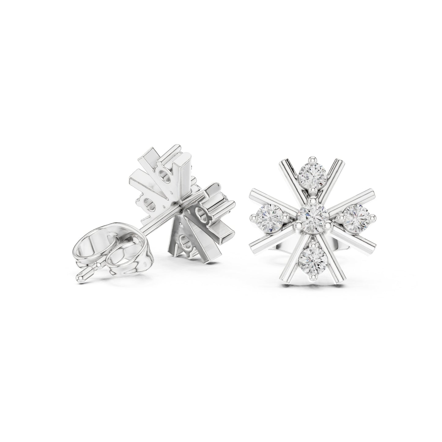 Round Cluster Lab Grown Diamond Earrings