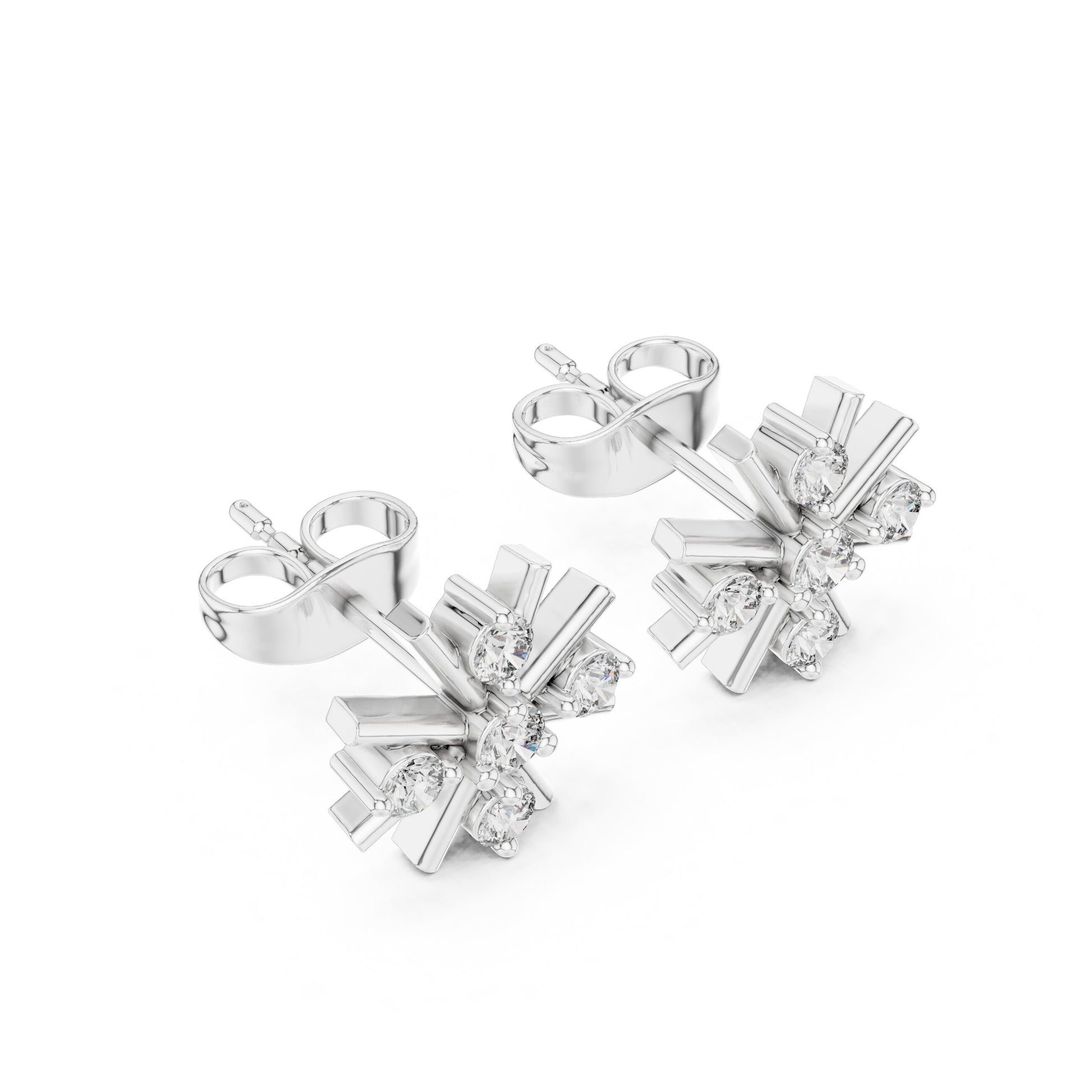 Round Cluster Lab Grown Diamond Earrings