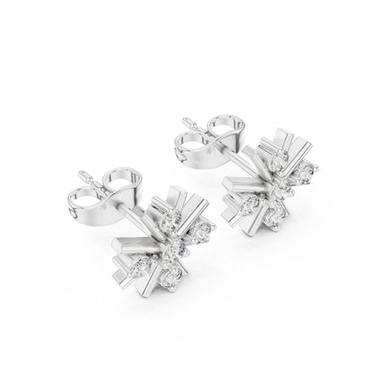 Round Cluster Lab Grown Diamond Earrings