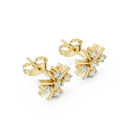 Round Cluster Lab Grown Diamond Earrings