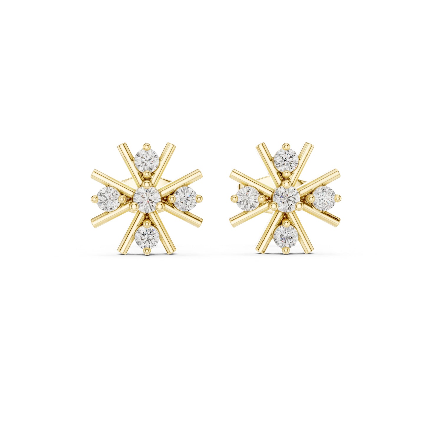 Round Cluster Lab Grown Diamond Earrings