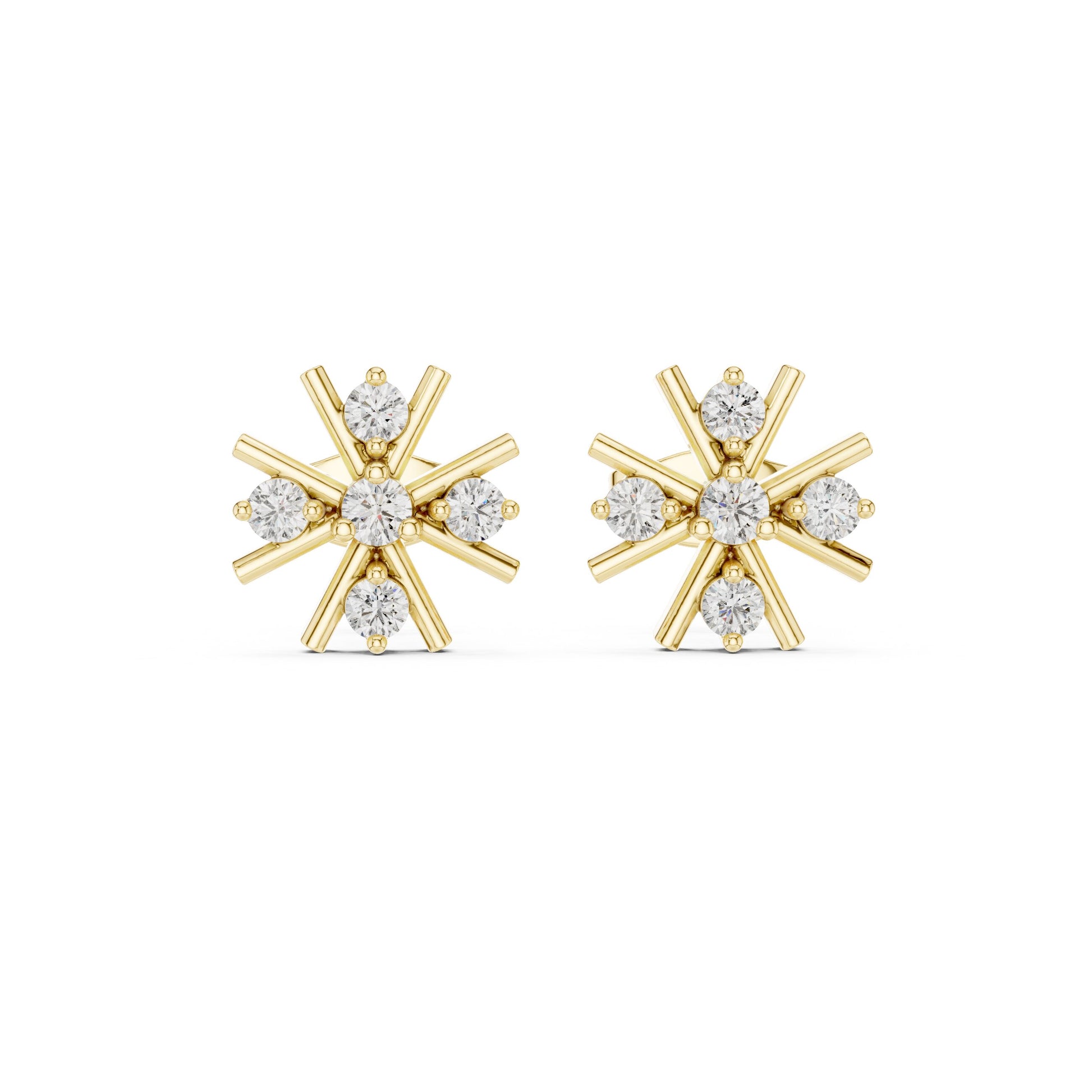 Round Cluster Lab Grown Diamond Earrings