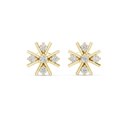 Round Cluster Lab Grown Diamond Earrings