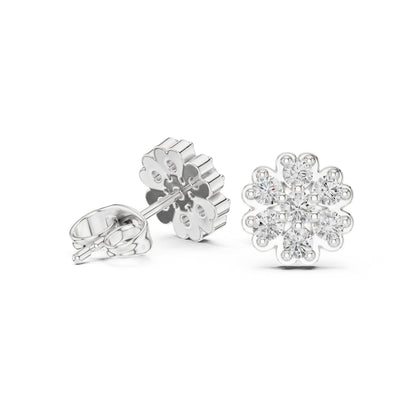 Round Cluster Lab Grown Diamond Earrings