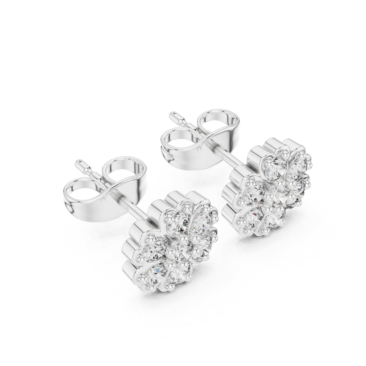 Round Cluster Lab Grown Diamond Earrings
