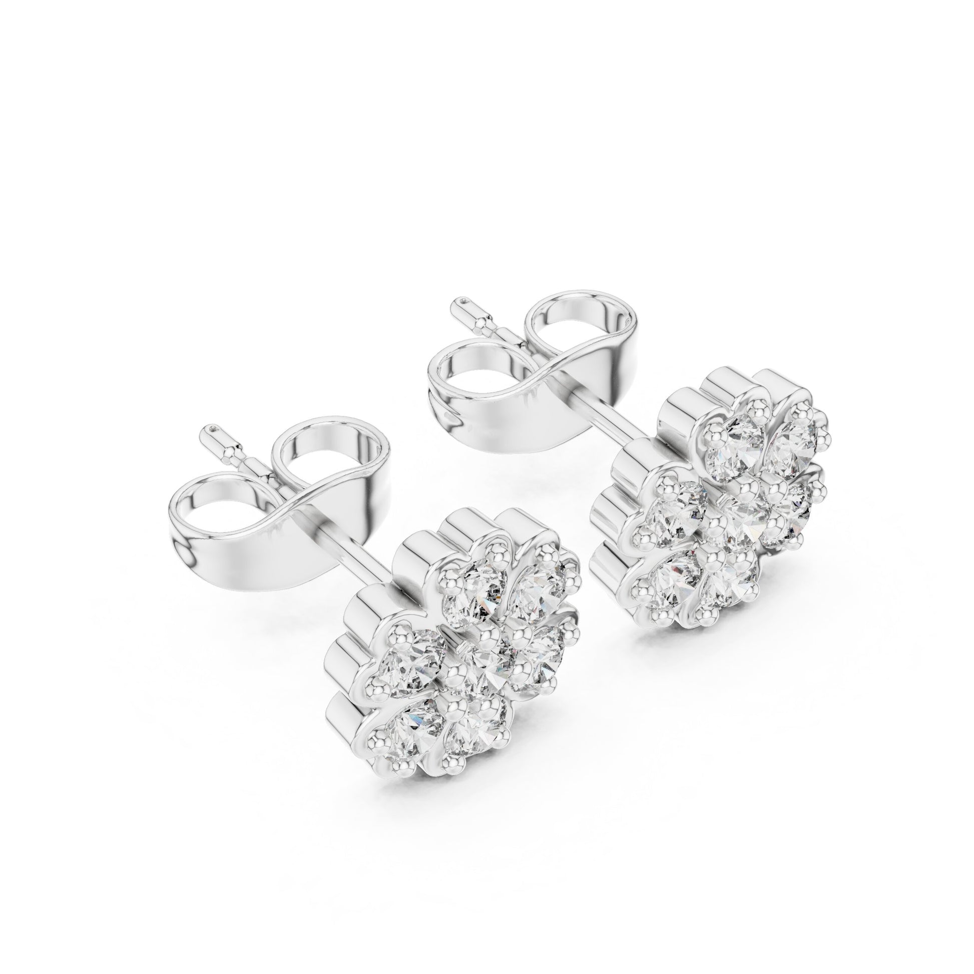Round Cluster Lab Grown Diamond Earrings
