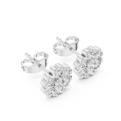 Round Cluster Lab Grown Diamond Earrings
