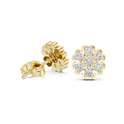 Round Cluster Lab Grown Diamond Earrings