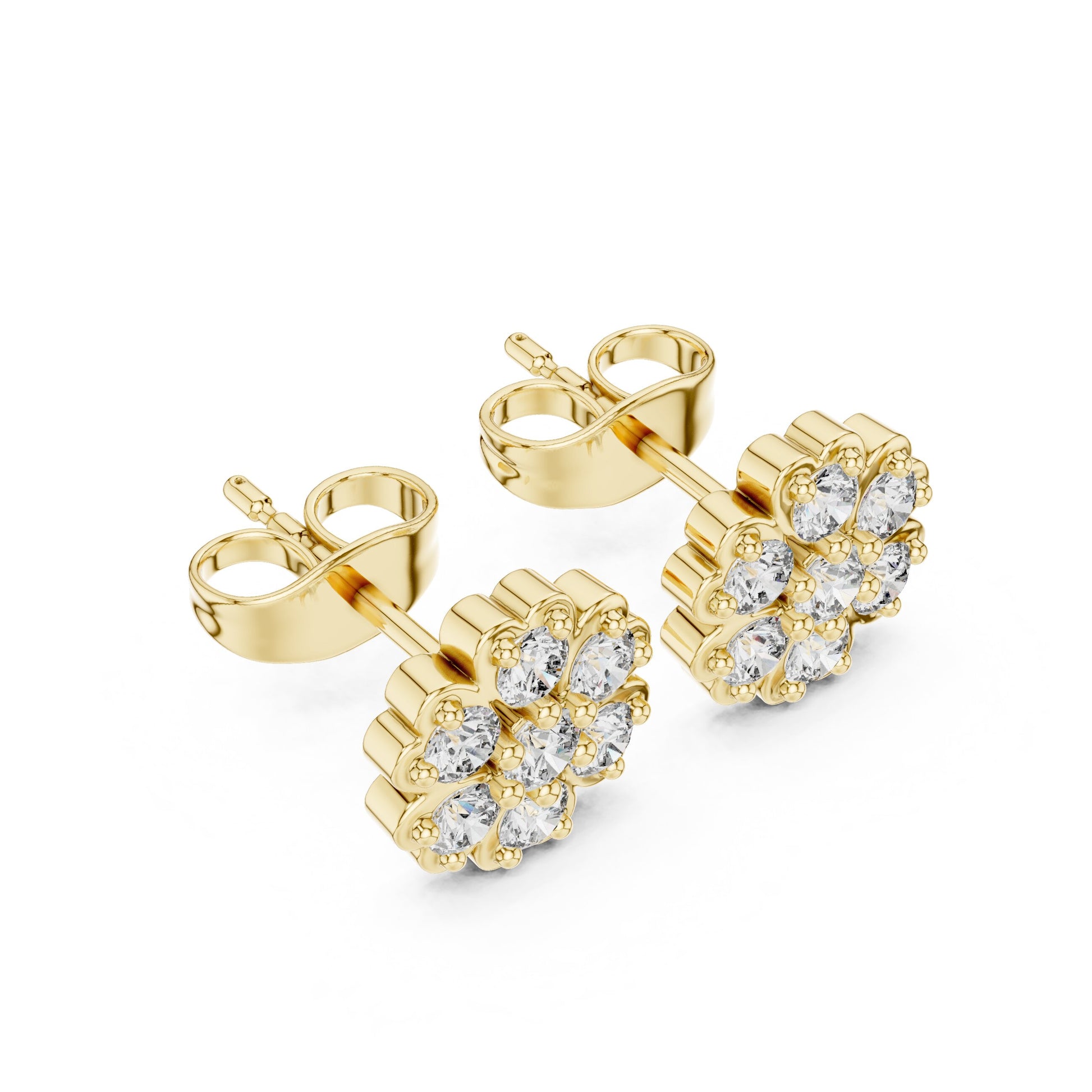 Round Cluster Lab Grown Diamond Earrings