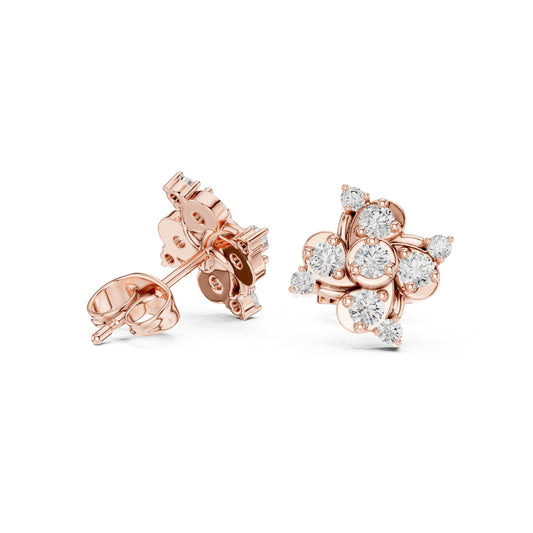 Round Cluster Lab Grown Diamond Earrings
