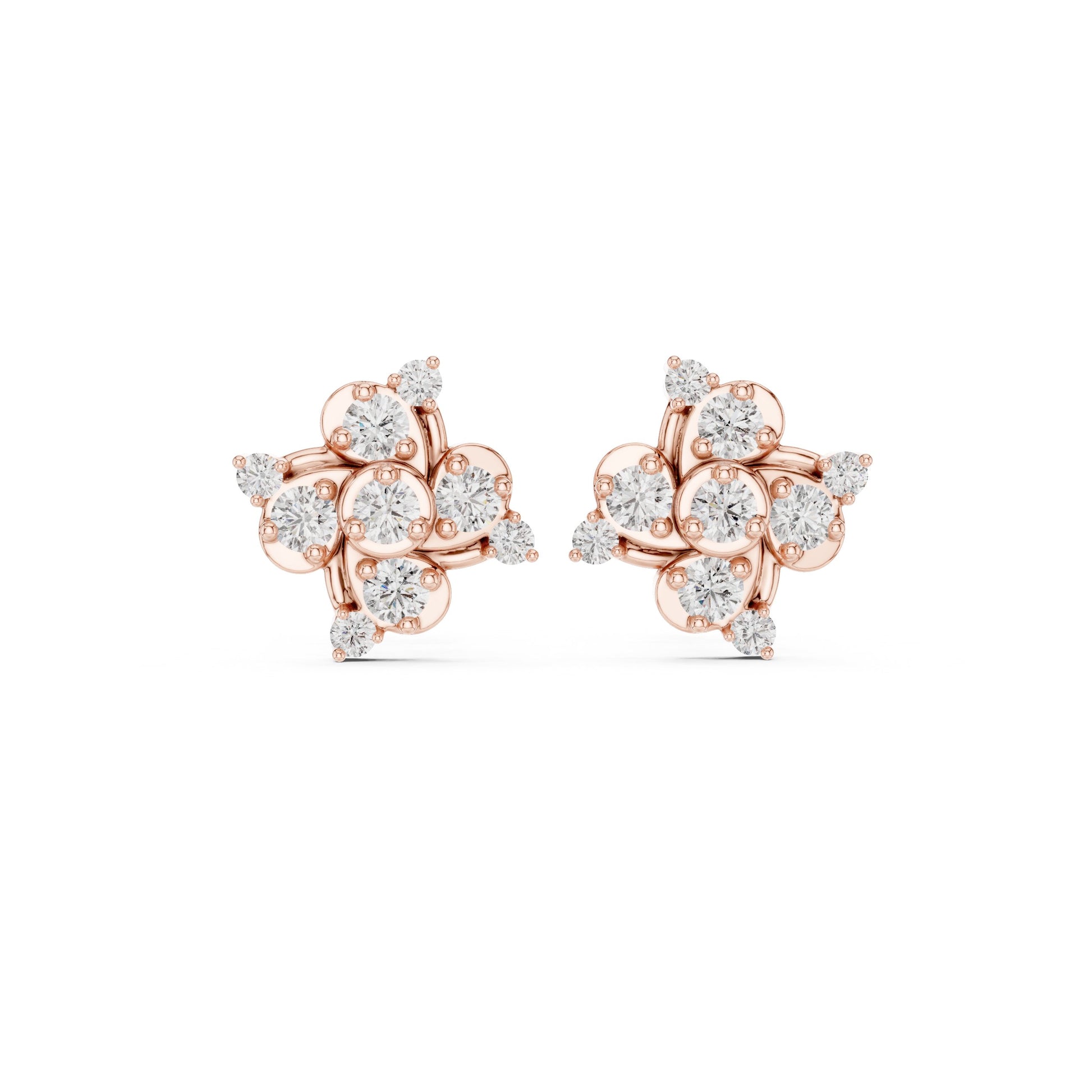 Round Cluster Lab Grown Diamond Earrings