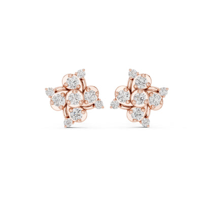 Round Cluster Lab Grown Diamond Earrings