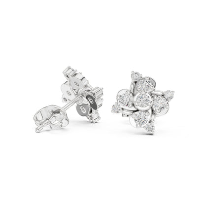 Round Cluster Lab Grown Diamond Earrings